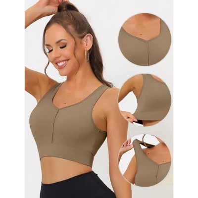 Allegra K Women's High Impact Workout Wirefree With Padded Sports Bra 2 Allegra K Women's High Impact Workout Wirefree With Padded Sports Bra - Image 2