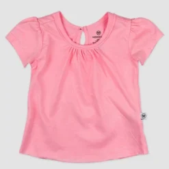 Honest Baby Girls' 10pk Rainbow Organic Cotton Puff Sleeve T-Shirt