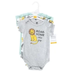 Hudson Baby Unisex Baby Cotton Bodysuits, Safari Animals