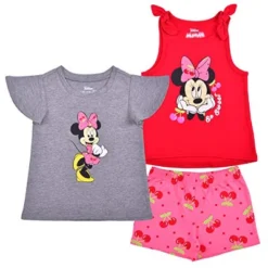 Disney Girls' 3-Pack So Sweet Minnie Mouse Ruffle Sleeve Tee, Bow Strap Sleeveless Shirt And Casual Shorts Set For Kids -ActiveMode Sales Store GUEST 88f509ca 7a69 46ba 9a34 704be78b85ce