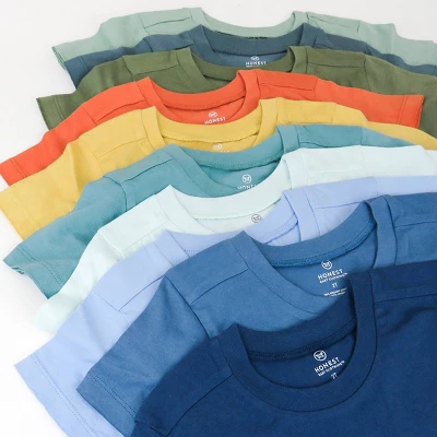 Honest Baby 10pk Short Sleeve T-Shirt - Blue 2 Honest Baby 10pk Short Sleeve T-Shirt - Blue - Image 2