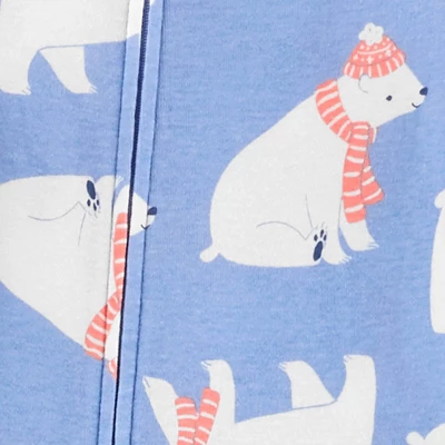 Carter's Just One You®️ Toddler Girls' 2pk Snowflakes And Polar Bears Footed Pajama - White/Blue 2 Carter's Just One You®️ Toddler Girls' 2pk Snowflakes And Polar Bears Footed Pajama - White/Blue - Image 2