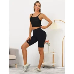 Allegra K Women's Medium Impact Fitness Workout Wireless Padded Yoga Longline Sports Bras -ActiveMode Sales Store GUEST 90d3c118 d4e1 4c60 880f 9faa1d22366a