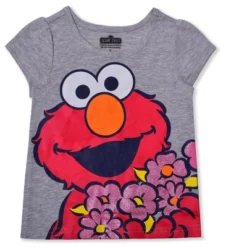 Sesame Street Girl's 3-Pack Elmo Graphic Tee, Zip Up Hoodie And Legging Pant Set For Infant