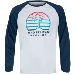 Mad Pelican Ombre Palm Shade Sun Kicker Raglan UV Long Sleeve T-Shirt - White -ActiveMode Sales Store GUEST 9147929a 0289 4a13 ab76 9f01e9f33447