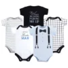 Little Treasure Baby Boy Cotton Bodysuits 5pk, Ladies Man