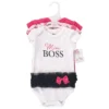 Little Treasure Baby Girl Cotton Bodysuits 3pk, Mini Boss