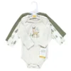 Hudson Baby Infant Boy Cotton Long-Sleeve Bodysuits, Forest Deer 3-Pack