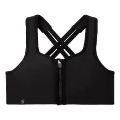 Glamorise Womens Zip Up Front-Closure Sports Wirefree Bra 9266 Black -ActiveMode Sales Store GUEST 9806606d 85b4 4a95 a4c6 9667aa791502