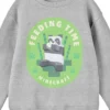 Minecraft Panda Feeding Time Crew Neck Long Sleeve Athletic Heather Boy's Sweatshirt