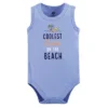 Hudson Baby Infant Boy Cotton Sleeveless Bodysuits 5pk, Sandcastle