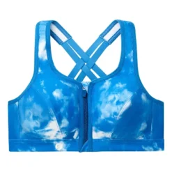 Glamorise Womens Zip Up Front-Closure Sports Wirefree Bra 9266 Blue Tie-Dye -ActiveMode Sales Store GUEST 9ceb3ea9 c71a 48ec 8786 b4705e84fd7f