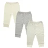 Luvable Friends Baby And Toddler Cotton Pants 3pk, Neutral Gray Stripe