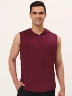 Lars Amadeus Men's Sleeveless Hoodies Vest T-Shirt Workout Gym Hooded Tank Tops