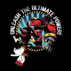 Bioworld Sonic The Hedgehog Knuckles "Unleash The Ultimate Power" Youth Black Crew Neck Sweatshirt
