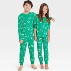 Kids' Ski Scene Matching Family Thermal Pajama Set - Wondershop™ Green -ActiveMode Sales Store GUEST a05d363d 8c4b 45fd 92cb a8f244a66bb1