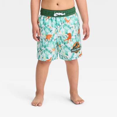 Toddler Boys' Jurassic Park Swim Shorts - Green 3 Toddler Boys' Jurassic Park Swim Shorts - Green - Image 3