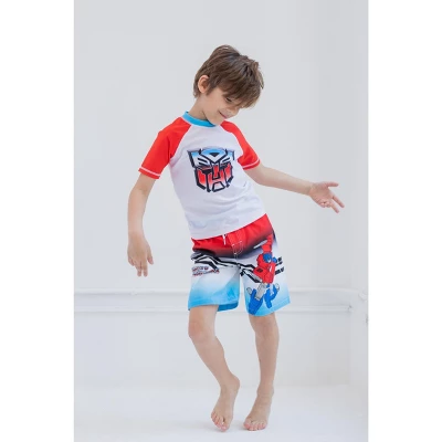 Transformers Megatron Optimus Prime Bumblebee Rash Guard And Swim Trunks Outfit Set Toddler 3 Transformers Megatron Optimus Prime Bumblebee Rash Guard And Swim Trunks Outfit Set Toddler - Image 3