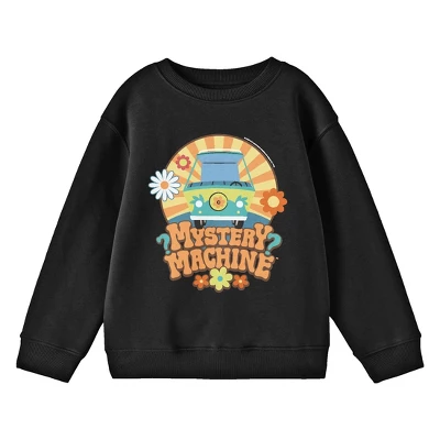 Scooby-Doo Scooby Doo Mystery Machine Hippie Style Crew Neck Long Sleeve Black Youth Sweatshirt 2 Scooby-Doo Scooby Doo Mystery Machine Hippie Style Crew Neck Long Sleeve Black Youth Sweatshirt - Image 2