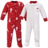 Hudson Baby Baby Fleece Zipper Sleep And Play 2pk, Santa Snowman