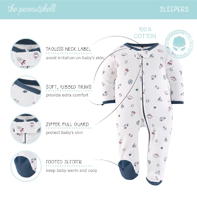 The Peanutshell Boy Stuff Newborn Layette Set For Baby Boys, 30-Pieces, Blue/Red, 0-3 Months 4 The Peanutshell Boy Stuff Newborn Layette Set For Baby Boys, 30-Pieces, Blue/Red, 0-3 Months - Image 4