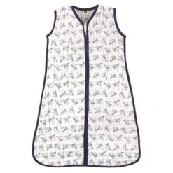 Hudson Baby Infant Boy Muslin Cotton Sleeveless Wearable Sleeping Bag, Sack, Blanket, Paper Airplane