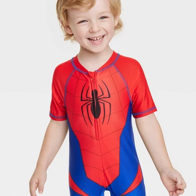 Toddler Boys' Spider-Man One Piece Rash Guard - Red 12M 1 Toddler Boys' Spider-Man One Piece Rash Guard - Red 12M
