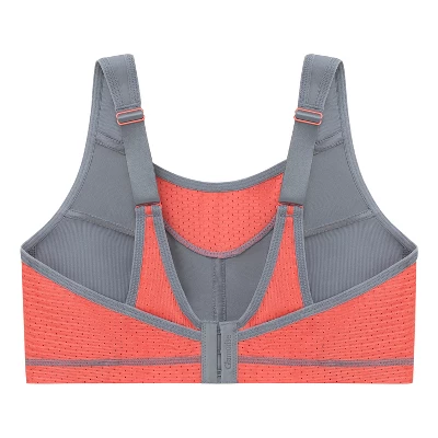 Glamorise Womens No-Bounce Camisole Elite Sports Wirefree Bra 1067 Gray/Coral 4 Glamorise Womens No-Bounce Camisole Elite Sports Wirefree Bra 1067 Gray/Coral - Image 4