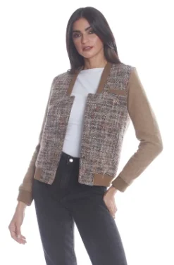 Members Only Women's Updated Tweed Varsity Jacket With Contrast Sleeve 9 Members Only Women's Updated Tweed Varsity Jacket With Contrast Sleeve -ActiveMode Sales Store GUEST a896d687 0ece 4367 978c 2a45f4c69781