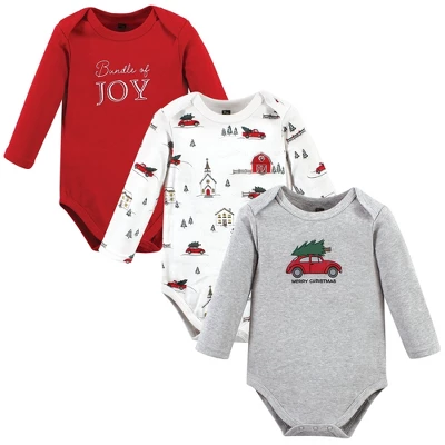 Hudson Baby Unisex Baby Cotton Long-Sleeve Bodysuits, Christmas Scene 5 Hudson Baby Unisex Baby Cotton Long-Sleeve Bodysuits, Christmas Scene - Image 5