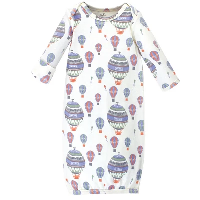Touched By Nature Baby Boy Organic Cotton Long-Sleeve Gowns 3pk, Hot Air Balloon 2 Touched By Nature Baby Boy Organic Cotton Long-Sleeve Gowns 3pk, Hot Air Balloon - Image 2