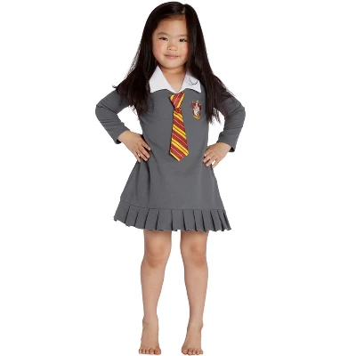 HARRY POTTER "Hermione Granger Gryffindor Halloween Toddler Costume Uniform Tie Pajama Gown 3 HARRY POTTER "Hermione Granger Gryffindor Halloween Toddler Costume Uniform Tie Pajama Gown - Image 3