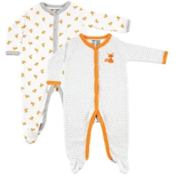 Luvable Friends Baby Boy Cotton Snap Sleep And Play 2pk, Fox