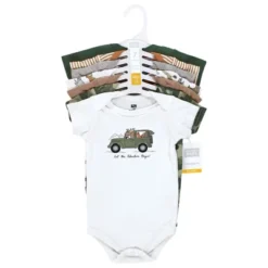 Hudson Baby Cotton Bodysuits, Animal Adventure