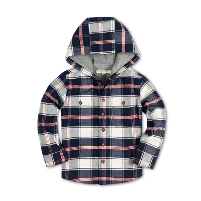 Hope & Henry Boys' Long Sleeve Hooded Flannel Shirt Jacket, Kids 4 Hope & Henry Boys' Long Sleeve Hooded Flannel Shirt Jacket, Kids - Image 4