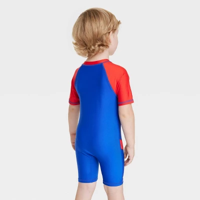 Toddler Boys' Spider-Man One Piece Rash Guard - Red 12M 2 Toddler Boys' Spider-Man One Piece Rash Guard - Red 12M - Image 2