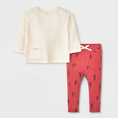 Grayson Collective Baby Boys' 2pc Quilted Pullover & Leggings Set - Red 4 Grayson Collective Baby Boys' 2pc Quilted Pullover & Leggings Set - Red - Image 4