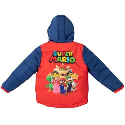 SUPER MARIO Nintendo Toad Bowser Luigi Puffer Jacket Little Kid To Big Kid 3 SUPER MARIO Nintendo Toad Bowser Luigi Puffer Jacket Little Kid To Big Kid - Image 3