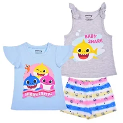 Nickelodeon Girl's 3-Pack Baby Shark Ruffle Sleeve Tee, Sleeveless Shirt And Casual Shorts Set For Infants -ActiveMode Sales Store GUEST af8da9c6 608c 4a80 aa0a a46634a52b72