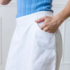 Hope & Henry Womens' Organic Cotton Eyelet Skort