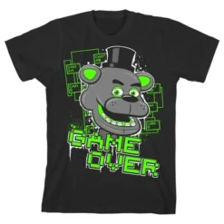 Five Nights At Freddy's Neon Green Game Over Boy's Black T-shirt -ActiveMode Sales Store GUEST b0aae86d 7829 4fdc 9ad0 0086d67b6557