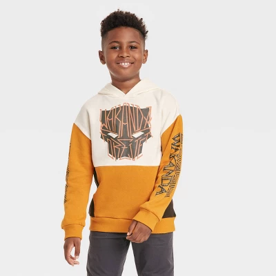 Boys' Marvel Black Panther Wakanda Forever Fleece Sweatshirt - Orange 3 Boys' Marvel Black Panther Wakanda Forever Fleece Sweatshirt - Orange - Image 3