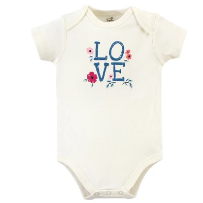 Touched By Nature Baby Girl Organic Cotton Bodysuits 5pk, Garden Floral 5 Touched By Nature Baby Girl Organic Cotton Bodysuits 5pk, Garden Floral - Image 5