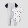 Baby Boys' 2pk Star Wars Romper Set - Heather Gray