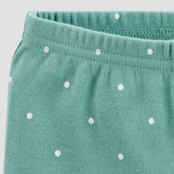 Carter's Just One You® Baby Girls' 4pk Polka Dot And Floral Print Pull-On Pants - Green/Pink/Gray