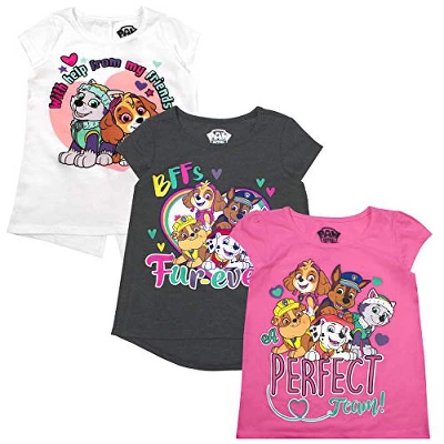 Nickelodeon Girl's 3-Pack Perfect Team Paw Patrol Short Sleeve Graphic Tee Assortment For Kids 4 Nickelodeon Girl's 3-Pack Perfect Team Paw Patrol Short Sleeve Graphic Tee Assortment For Kids - Image 4