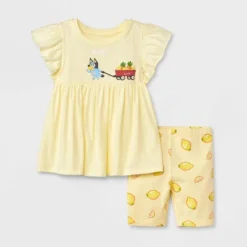 Toddler Girls' Bluey Solid Top And Bottom Set - Yellow -ActiveMode Sales Store GUEST bdc1816a 1dbd 4c52 a71d 38c09c8dc800