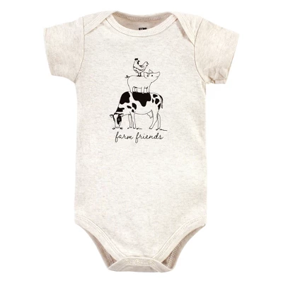 Hudson Baby Unisex Baby Cotton Bodysuits, Farm Friends 2 Hudson Baby Unisex Baby Cotton Bodysuits, Farm Friends - Image 2