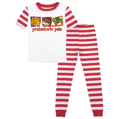 The Land Before Time Littlefoot, Spike, Cera "Prehistoric Pals" Youth Short Sleeve Pajama Set 4 The Land Before Time Littlefoot, Spike, Cera "Prehistoric Pals" Youth Short Sleeve Pajama Set - Image 4