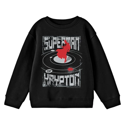 Superman Krypton Doomed World Graphic Crew Neck Long Sleeve Black Youth Tee 2 Superman Krypton Doomed World Graphic Crew Neck Long Sleeve Black Youth Tee - Image 2